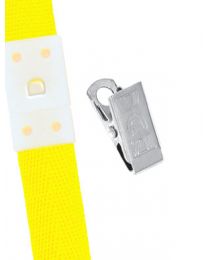 Yellow 5/8" Polyester Breakaway Lanyard with a Slide Adapter and Metal Bulldog Clip