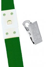 Forest Green 5/8" Polyester Breakaway Lanyard with a Slide Adapter and Metal Bulldog Clip