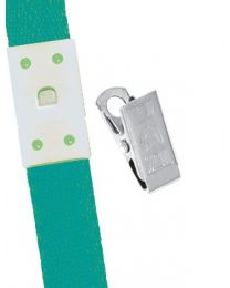 Teal 5/8" Polyester Breakaway Lanyard with a Slide Adapter and Metal Bulldog Clip