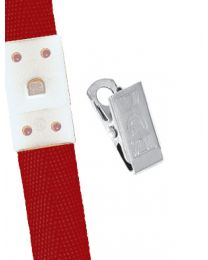 Maroon 5/8" Polyester Breakaway Lanyard with a Slide Adapter and Metal Bulldog Clip