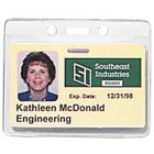 Horizontal Top Loading Clear Vinyl Badge Holder with Chain Holes