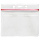 Horizontal Top Loading All-Weather Resealable Clear Vinyl Badge Holder with Chain Holes