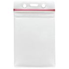 Vertical Top Loading All-Weather Resealable Clear Vinyl Badge Holder with Chain Holes