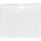 Horizontal Top Loading Clear Vinyl Badge Holder with Chain Holes