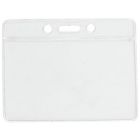 Clear Horizontal Top Loading Color Bar Vinyl Badge Holder with Chain Holes