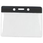 Black Horizontal Top Loading Color Bar Vinyl Badge Holder with Chain Holes