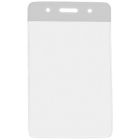 White Vertical Top Loading Color Bar Vinyl Badge Holder with Chain Holes