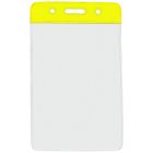 Yellow Vertical Top Loading Color Bar Vinyl Badge Holder with Chain Holes