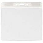 White Horizontal Top Loading Extra Large Color Bar Vinyl Badge Holder with Chain Holes
