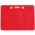 Red Horizontal Top Loading Color-Back Vinyl Badge Holder with Chain Holes