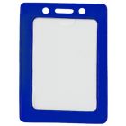 Blue Vertical Top Loading Color-Frame Vinyl Badge Holder with Chain Holes