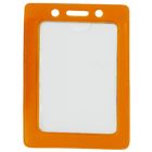 Orange Vertical Top Loading Color-Frame Vinyl Badge Holder with Chain Holes
