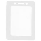 White Vertical Top Loading Color-Frame Vinyl Badge Holder with Chain Holes