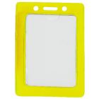 Yellow Vertical Top Loading Color-Frame Vinyl Badge Holder with Chain Holes