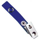2-Hole Badge Clip with a Solid Colored Strap Blue