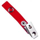 2-Hole Badge Clip with a Solid Colored Strap Red