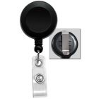 Black Badge Reel with a Clear Strap and Belt Clip Attachment