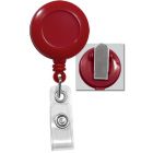 Red Badge Reel with a Clear Strap and Spring Clip Attachment