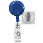 Translucent Blue Badge Reel with a Clear Strap and Spring Clip Attachment