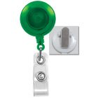 Translucent Green Badge Reel with a Clear Strap and Spring Clip Attachment