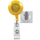 Translucent Yellow Badge Reel with a Clear Strap and Spring Clip Attachment