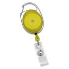 Translucent Yellow Carabiner Badge Reel with a Clear Strap Attachment