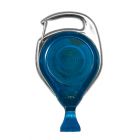 Translucent Blue No-Twist Carabiner Badge Reel with a Card Clip Attachment