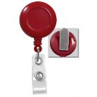 Red Badge Reel with a Clear Strap and Swivel Spring Clip Attachment