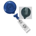 Translucent Blue No-Twist Badge Reel with a Clear Strap and Swivel Spring Clip Attachment