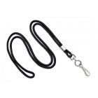 Black Round 1/8" Lanyard with a Metal Swivel Hook