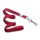 Red 3/8" Flat Braid Woven Lanyard with a Metal Swivel Hook