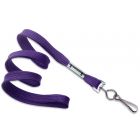 Purple 3/8" Flat Braid Woven Lanyard with a Metal Swivel Hook