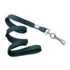 Teal 3/8" Flat Braid Woven Lanyard with a Metal Swivel Hook