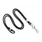 Black Round 1/8" Breakaway Lanyard with a Metal Swivel-Hook