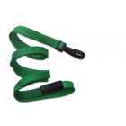 Green 3/8" Flat Braid Breakaway Woven Lanyard with a Narrow Plastic Hook 