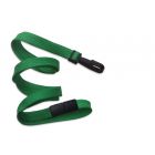 Green 3/8" Flat Braid Breakaway Woven Lanyard with a Narrow Plastic Hook