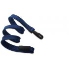 Navy Blue 3/8" Flat Braid Breakaway Woven Lanyard with a Narrow Plastic Hook