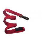 Red 3/8" Flat Braid Breakaway Woven Lanyard with a Narrowplastic Hook 