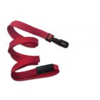 Red 3/8" Flat Braid Breakaway Woven Lanyard with a Narrowplastic Hook