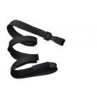 Black 3/8" Flat Braid Breakaway Woven Lanyard with a Wide Plastic Hook 