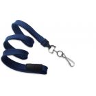 Navy Blue 3/8" Flat Braid Breakaway Woven Lanyard with a Slide Adapter and Metal Swivel Hook