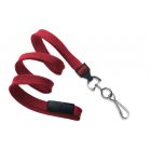 Red 3/8" Flat Braid Breakaway Woven Lanyard with a Slide Adapter and Metal Swivel Hook