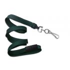 Forest Green 3/8" Flat Braid Breakaway Woven Lanyard with a Slide Adapter and Metal Swivel Hook