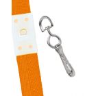 Orange 5/8" Polyester Breakaway Lanyard with a Slide Adapter and and Metal Swivel Hook