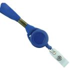 Royal Blue 5/8" Flat Tubular Lanyard with a Breakaway and Slotted Reel and Clear Vinyl Strap
